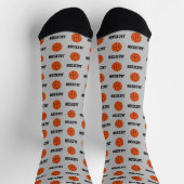 Chaussette Nom du basket-ball Motif gris (Haut)
