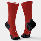 Chaussette Nom du club de football Logo Initiales Rouge (Angulaire)