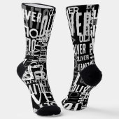 Chaussette Nom Patterned Black Crew Socks (Angulaire)