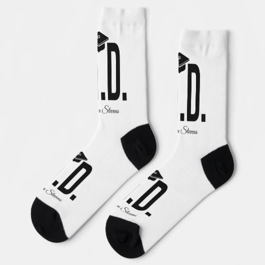 Chaussette Nom personnalisé & année Ph.D. (Gauche)