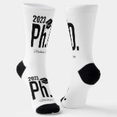 Chaussette Nom personnalisé & année Ph.D. (Angulaire)