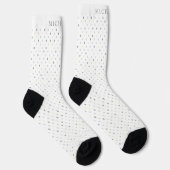Chaussette Nom personnalisé Blanc clair gris foncé Pointe Pol (Droite)