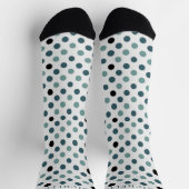 Chaussette Nom personnalisé Blanc Vert noir Pointe Polka (Haut)