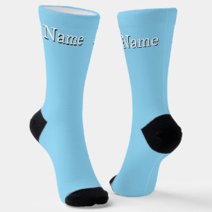 Chaussette Nom personnalisé bleu clair