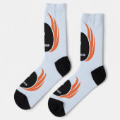 Chaussette Nom personnalisé Boule de Bowling avec flamme (Gauche)