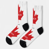 Chaussette Nom personnalisé Canada Maple Leaf (Gauche)