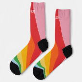 Chaussette Nom personnalisé Couleurs arc-en-ciel (Gauche)