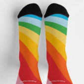 Chaussette Nom personnalisé Couleurs arc-en-ciel (Haut)