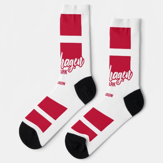 Chaussette Nom personnalisé Danemark (Gauche)