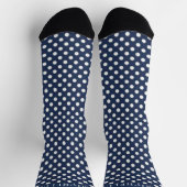 Chaussette Nom personnalisé Dark Navy Bleu Polka Point (Haut)
