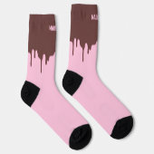 Chaussette Nom personnalisé Déchets de chocolat (Droite)