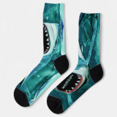 Chaussette Nom personnalisé du requin effrayant (Gauche)