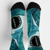 Chaussette Nom personnalisé du requin effrayant (Haut)