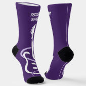 Chaussette Nom personnalisé et texte de la guitare stylisée (Angulaire)