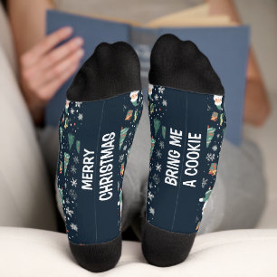 Chaussette Nom personnalisé et texte Noël Père Noël