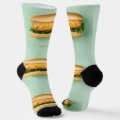 Chaussette Nom personnalisé Hot Dog (Angulaire)