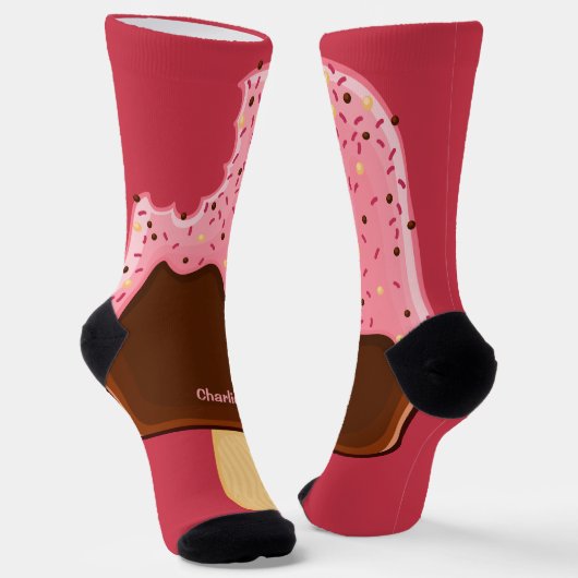 Chaussette Nom personnalisé Ice Cream Popsicle (Angulaire)