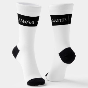 Chaussette Nom personnalisé Monogramme de base minimaliste