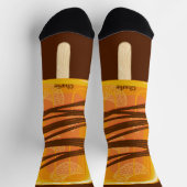 Chaussette Nom personnalisé Orange Popsicle (Haut)