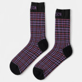 Chaussette Nom personnalisé Plaid / Tartan Motif (Gauche)