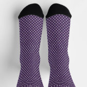 Chaussette Nom personnalisé Pointe Polka foncé blanc profond  (Haut)