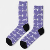 Chaussette Nom personnalisé Purple Fun Motif Femmes (Gauche)