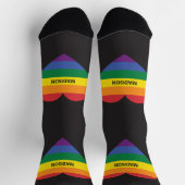 Chaussette Nom personnalisé Rainbow Heart (Haut)