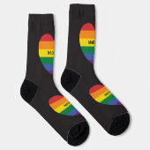 Chaussette Nom personnalisé Rainbow Heart (Droite)