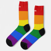 Chaussette Nom personnalisé Rainbow Pride (Gauche)