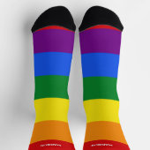 Chaussette Nom personnalisé Rainbow Pride (Haut)