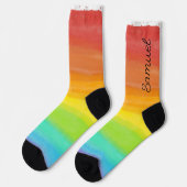Chaussette Nom personnalisé rainbow Socks (Gauche)