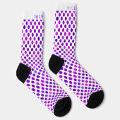 Chaussette Nom personnalisé Violet violet blanc Polka point (Droite)
