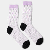 Chaussette Nom personnalisé White Light Purple Mince Pot Polk (Droite)