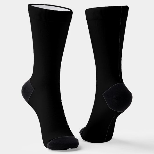 Chaussette Nom script personnalisé mariage noir faveur (Angulaire)