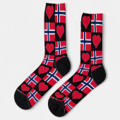 Chaussette Norvège Drapeau Coeur Motif Fun Norwegian Pride (Gauche)