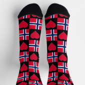 Chaussette Norvège Drapeau Coeur Motif Fun Norwegian Pride (Haut)
