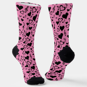 Chaussette Notes de coeur et de musique