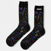 Chaussette Notes de guitare et de musique (Gauche)