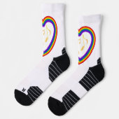 Chaussette Notes de musique dans l'arc-en-ciel, Crew Socks (Gauche)
