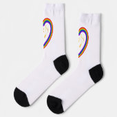 Chaussette Notes de musique dans l'arc-en-ciel, Crew Socks (Gauche)