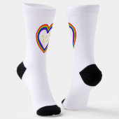 Chaussette Notes de musique dans l'arc-en-ciel, Crew Socks (Angulaire)