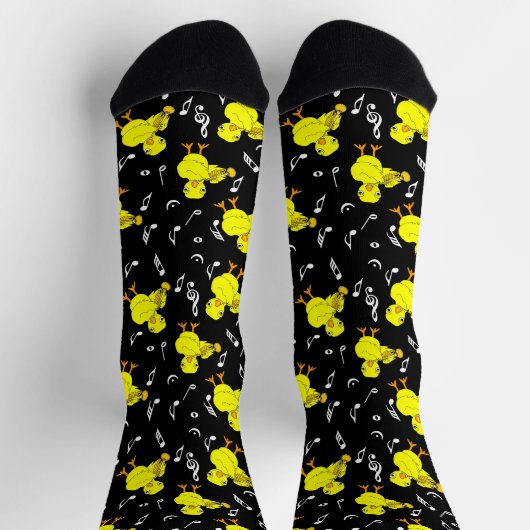 Chaussette Notes de musique de trompette (Haut)