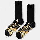 Chaussette Notes Gold & Black Music (Gauche)