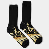 Chaussette Notes Gold & Black Music (Droite)