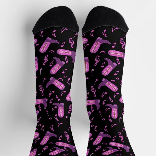 Chaussette Notes musicales des Boots de Cowboy (Haut)