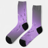 Chaussette Notes musicales violet (Gauche)