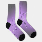 Chaussette Notes musicales violet (Droite)
