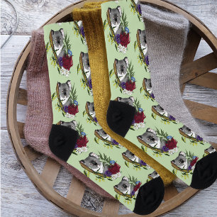 Chaussette Nounours Koala Mignon Vert Flore Faune Australienn