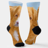 Chaussette Nouvelle-Écosse Peinture de chien pour l'essayeur  (Angulaire)