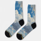 Chaussette Nuages blancs et ciel bleu clair (Gauche)